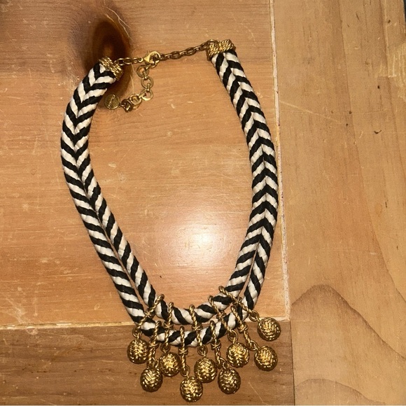 Gold and Black Chevron Necklace - Picture 2 of 4